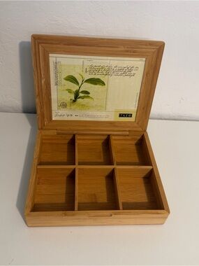 TAZO Tea Bag Box Organization Organize Wooden Storage Display Bamboo